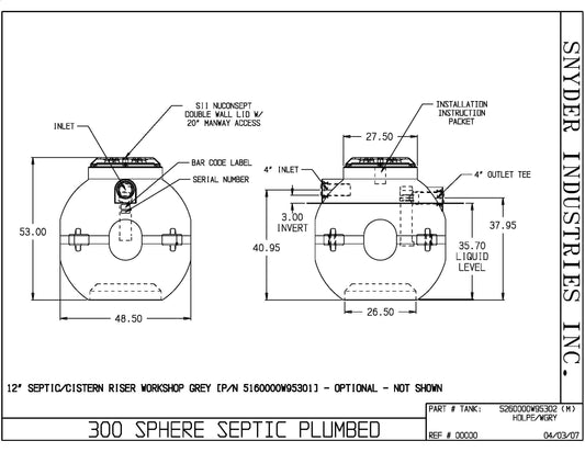 300gal Sphere Pump Tank - UT