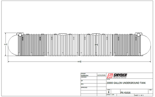 20,000 Gallon Large Cylindrical Cistern Tank