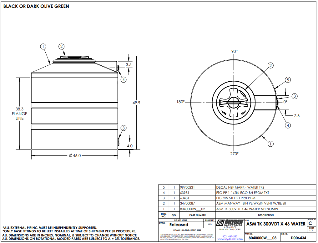 WG23 300gal 46"D - AR