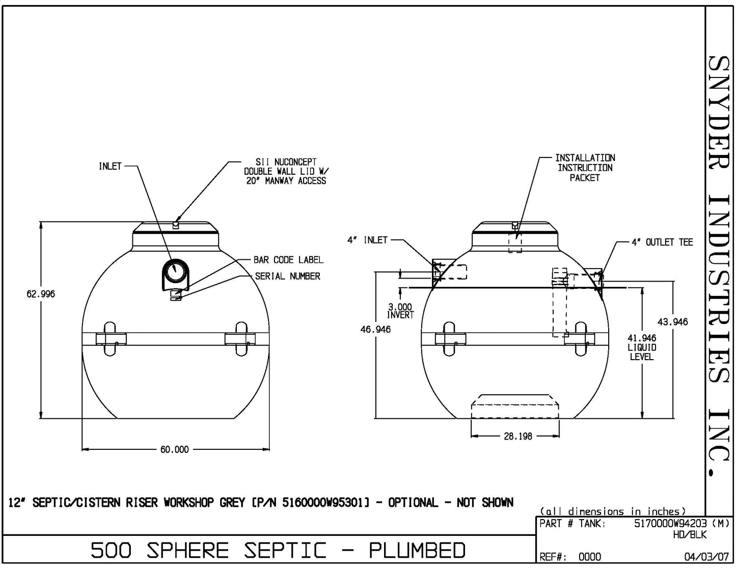 40785 500gal Sphere Pump Tank - WA