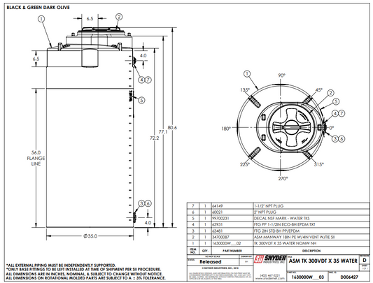 WG21 300gal 35"D -AR