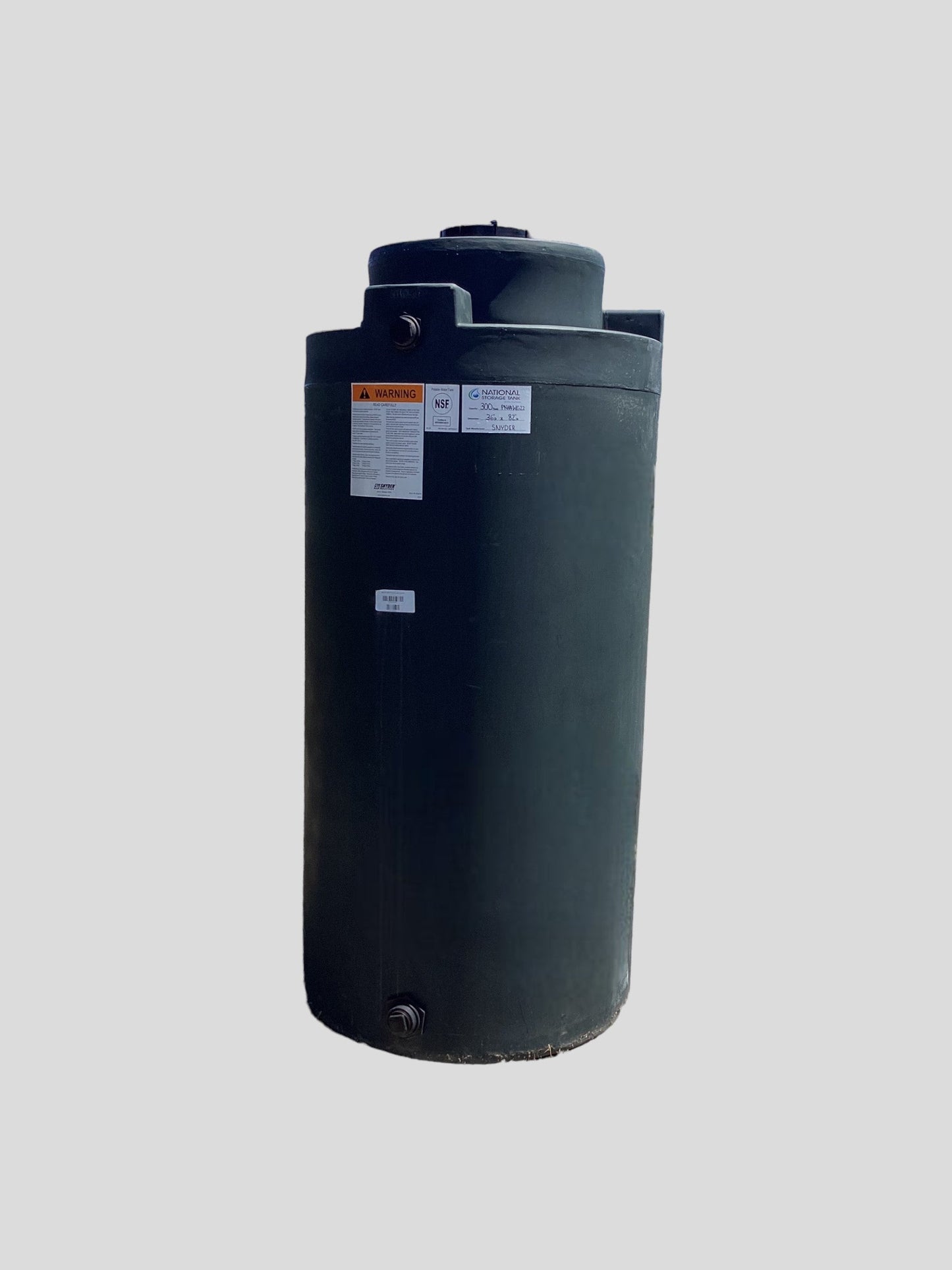 300 Gallon Vertical Water Storage Tank 36”D x 82”H- CA