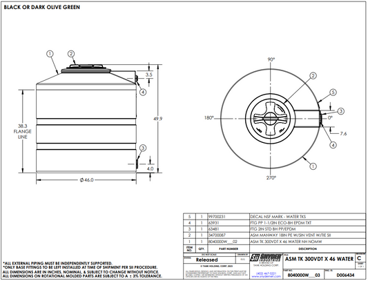 WG23 300gal 46"D - AR