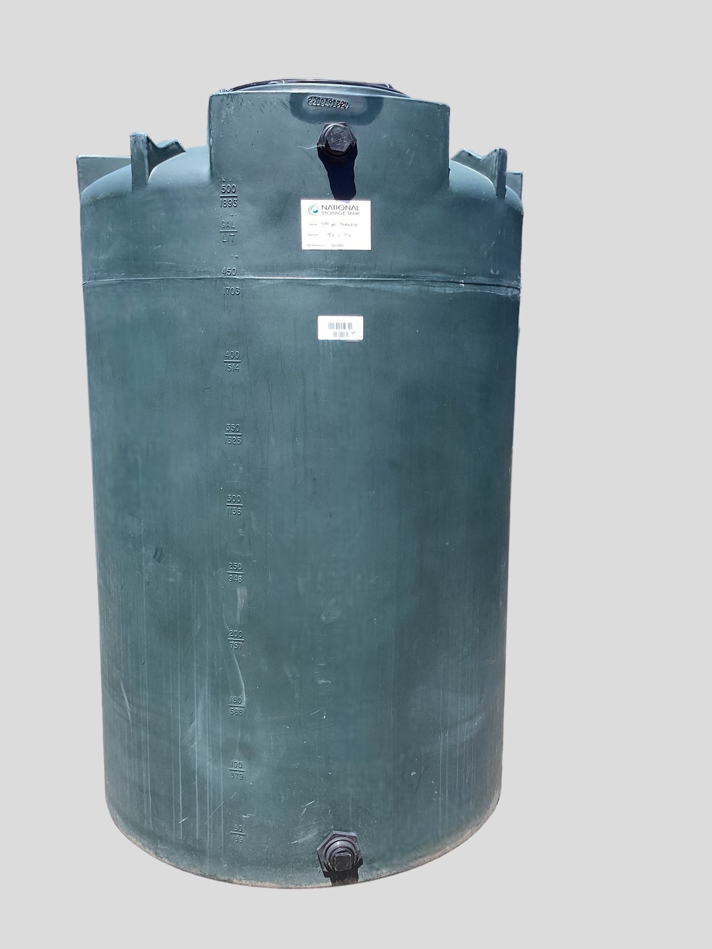 550 Gallon Vertical Water Storage Tank 48”D x 77”H- SR